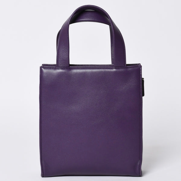 Very Good Condition PRADA 2WAY Bag 1BG418 Triangle Logo Nappa Leather Purple RAF SIMONS Used 4a000768