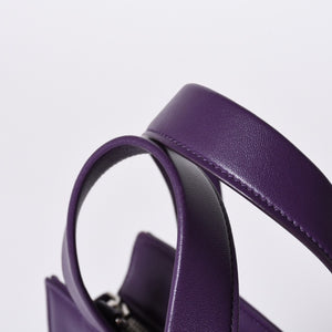Very Good Condition PRADA 2WAY Bag 1BG418 Triangle Logo Nappa Leather Purple RAF SIMONS Used 4a000768