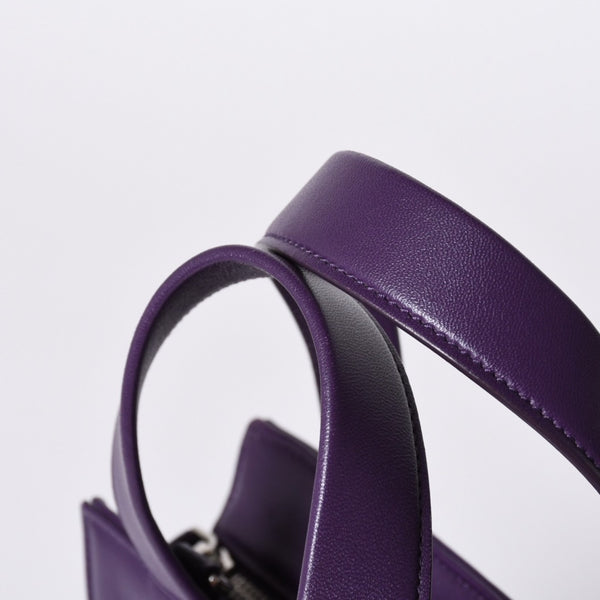 Very Good Condition PRADA 2WAY Bag 1BG418 Triangle Logo Nappa Leather Purple RAF SIMONS Used 4a000768