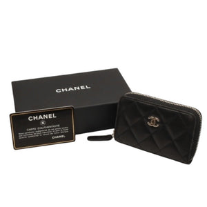 CHANEL Matelasse Coin Case AP0216 Caviar Skin Coin Case Black Gold Hardware Good Condition Used 4a000828