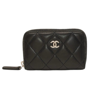 CHANEL Matelasse Coin Case AP0216 Caviar Skin Coin Case Black Gold Hardware Good Condition Used 4a000828
