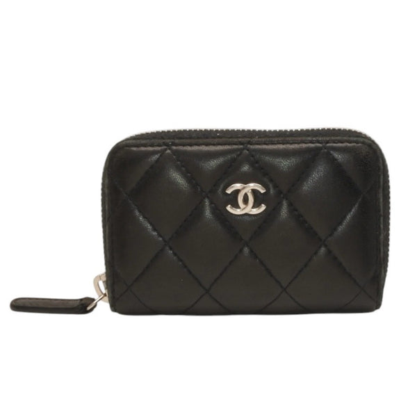 CHANEL Matelasse Coin Case AP0216 Caviar Skin Coin Case Black Gold Hardware Good Condition Used 4a000828