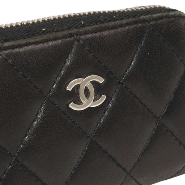CHANEL Matelasse Coin Case AP0216 Caviar Skin Coin Case Black Gold Hardware Good Condition Used 4a000828