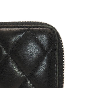 CHANEL Matelasse Coin Case AP0216 Caviar Skin Coin Case Black Gold Hardware Good Condition Used 4a000828