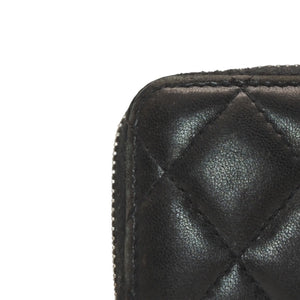 CHANEL Matelasse Coin Case AP0216 Caviar Skin Coin Case Black Gold Hardware Good Condition Used 4a000828