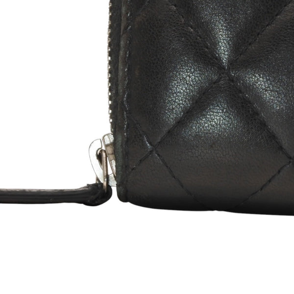 CHANEL Matelasse Coin Case AP0216 Caviar Skin Coin Case Black Gold Hardware Good Condition Used 4a000828