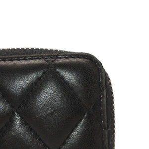 CHANEL Matelasse Coin Case AP0216 Caviar Skin Coin Case Black Gold Hardware Good Condition Used 4a000828