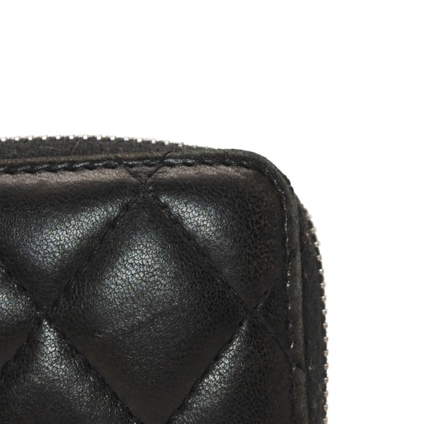 CHANEL Matelasse Coin Case AP0216 Caviar Skin Coin Case Black Gold Hardware Good Condition Used 4a000828