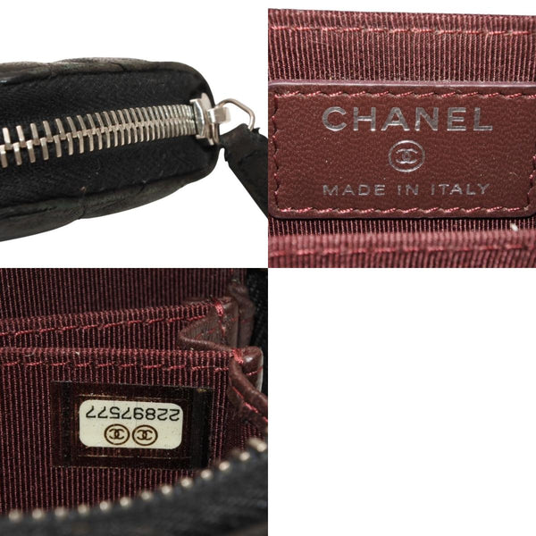 CHANEL Matelasse Coin Case AP0216 Caviar Skin Coin Case Black Gold Hardware Good Condition Used 4a000828