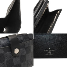 画像をギャラリービューアに読み込む, 極美品 LOUIS VUITTON ルイヴィトン ダミエグラフィット ミルティ ポルトカルトダミエ 2つ折財布 M60451 ブラック 中古 4a000845
