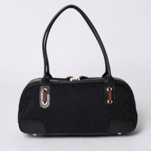 GUCCI Gucci Princy Shoulder Bag Sherry Line GG Canvas 161720 Black Good Condition Used 4a000267