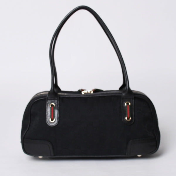 GUCCI Gucci Princy Shoulder Bag Sherry Line GG Canvas 161720 Black Good Condition Used 4a000267