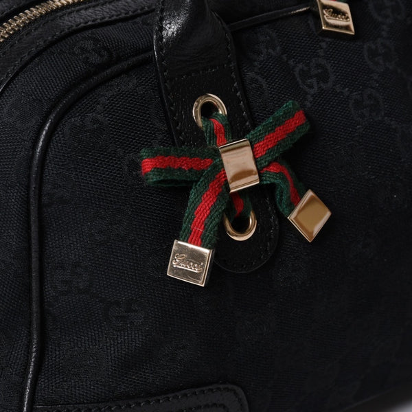 GUCCI Gucci Princy Shoulder Bag Sherry Line GG Canvas 161720 Black Good Condition Used 4a000267