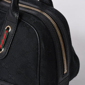 GUCCI Gucci Princy Shoulder Bag Sherry Line GG Canvas 161720 Black Good Condition Used 4a000267