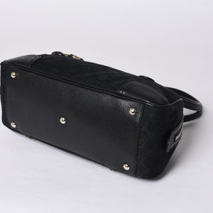 GUCCI Gucci Princy Shoulder Bag Sherry Line GG Canvas 161720 Black Good Condition Used 4a000267