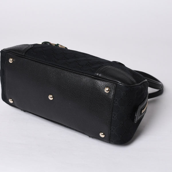 GUCCI Gucci Princy Shoulder Bag Sherry Line GG Canvas 161720 Black Good Condition Used 4a000267