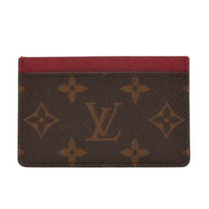 極美品 LOUIS VUITTON ルイヴィトン カードケース M60703 ポルト カルト サーンプル モノグラム フューシャ ブラウン 中古 4a001037