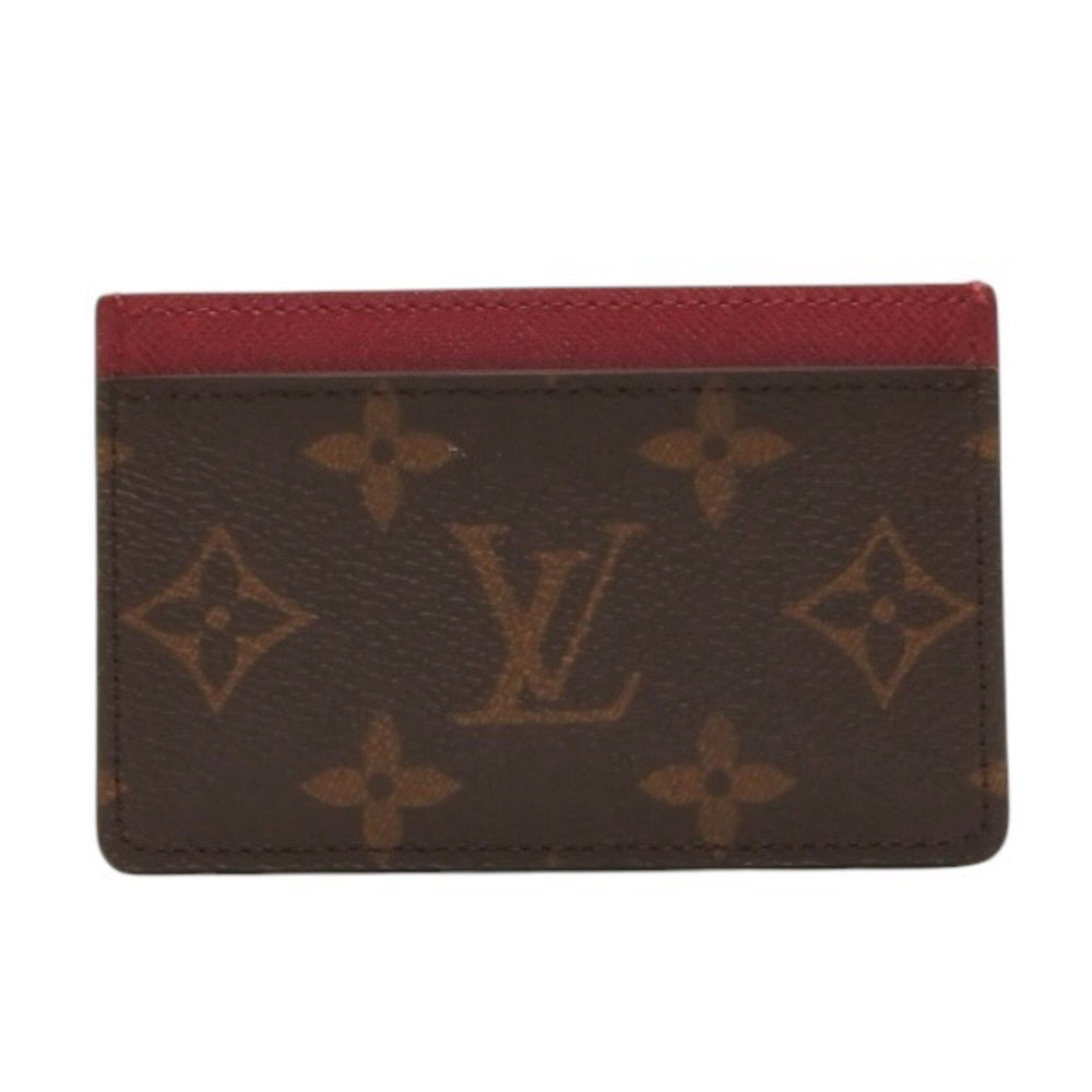 極美品 LOUIS VUITTON ルイヴィトン カードケース M60703 ポルト カルト サーンプル モノグラム フューシャ ブラウン 中古 4a001037