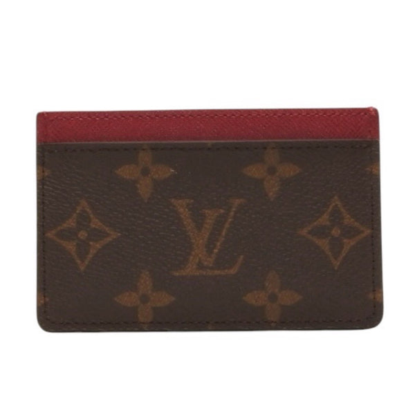 極美品 LOUIS VUITTON ルイヴィトン カードケース M60703 ポルト カルト サーンプル モノグラム フューシャ ブラウン 中古 4a001037