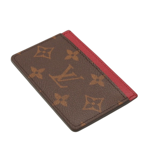 極美品 LOUIS VUITTON ルイヴィトン カードケース M60703 ポルト カルト サーンプル モノグラム フューシャ ブラウン 中古 4a001037
