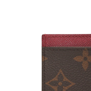 極美品 LOUIS VUITTON ルイヴィトン カードケース M60703 ポルト カルト サーンプル モノグラム フューシャ ブラウン 中古 4a001037