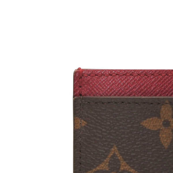 極美品 LOUIS VUITTON ルイヴィトン カードケース M60703 ポルト カルト サーンプル モノグラム フューシャ ブラウン 中古 4a001037