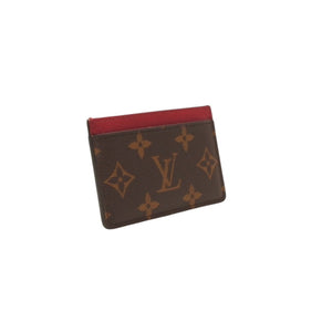 極美品 LOUIS VUITTON ルイヴィトン カードケース M60703 ポルト カルト サーンプル モノグラム フューシャ ブラウン 中古 4a001037