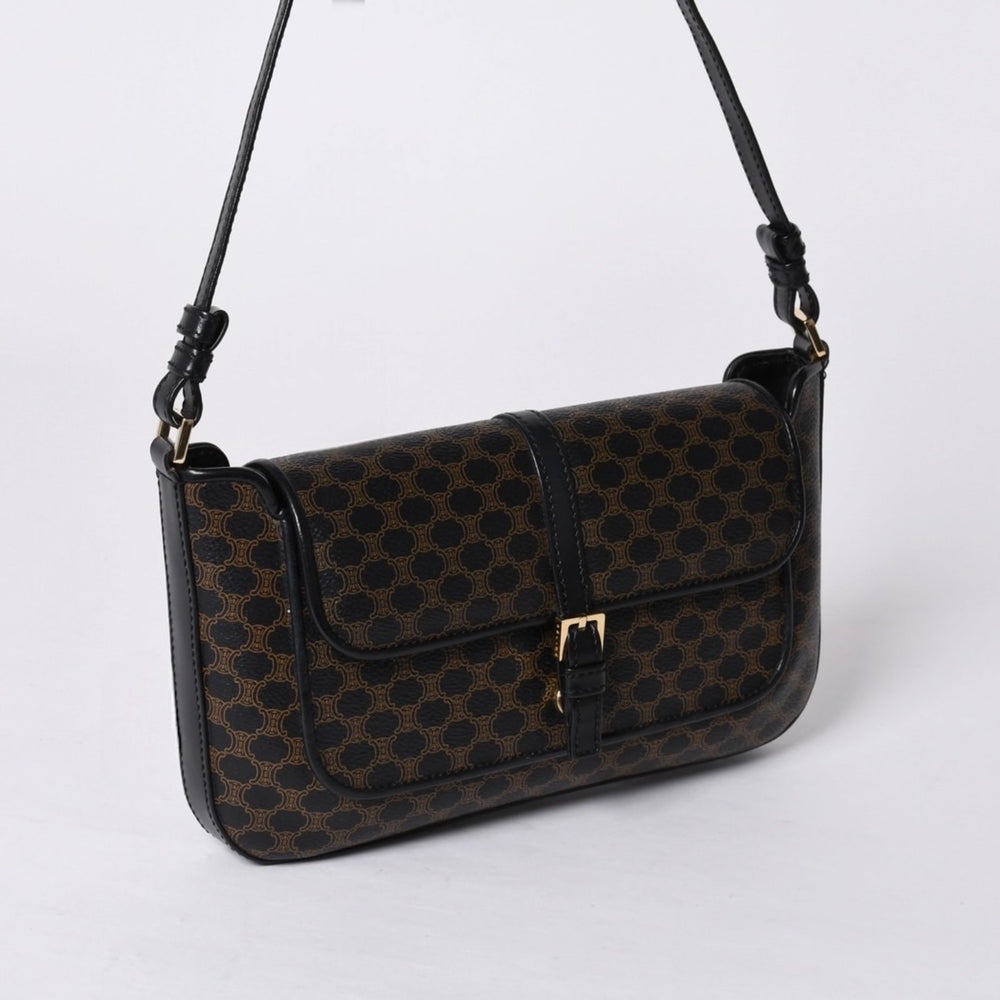 CELINE Shoulder Bag Shoulder Bag Black Brown Brown MC01/1 Good Condition Used 4a000132