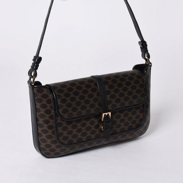 CELINE セリーヌ Shoulder Bag ショルダーバッグ Black ブラック Brown ブラウン MC01/1 美品 中古 4a000132