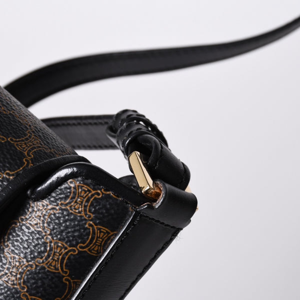 CELINE セリーヌ Shoulder Bag ショルダーバッグ Black ブラック Brown ブラウン MC01/1 美品 中古 4a000132