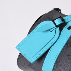 Very good condition LOUIS VUITTON Keepall Bandouliere 25 2WAY bag M11645 Monogram Eclipse Gray Turquoise Used 4a000819