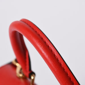 極美品 LOUIS VUITTON ルイヴィトン ロッキーBB ハンドバッグ M44080 モノグラム ブラウン レッド 中古 4a000253