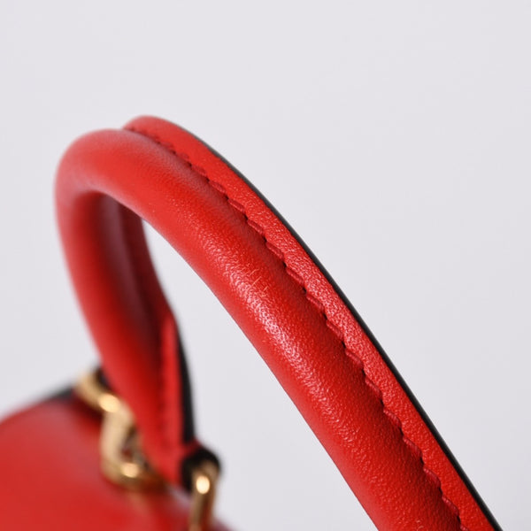 極美品 LOUIS VUITTON ルイヴィトン ロッキーBB ハンドバッグ M44080 モノグラム ブラウン レッド 中古 4a000253