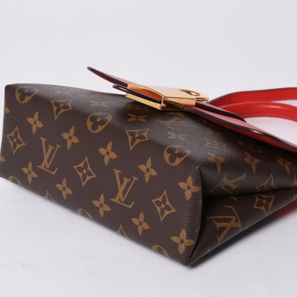 極美品 LOUIS VUITTON ルイヴィトン ロッキーBB ハンドバッグ M44080 モノグラム ブラウン レッド 中古 4a000253