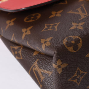極美品 LOUIS VUITTON ルイヴィトン ロッキーBB ハンドバッグ M44080 モノグラム ブラウン レッド 中古 4a000253