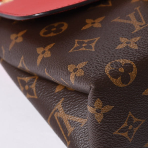 極美品 LOUIS VUITTON ルイヴィトン ロッキーBB ハンドバッグ M44080 モノグラム ブラウン レッド 中古 4a000253