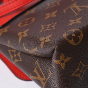 極美品 LOUIS VUITTON ルイヴィトン ロッキーBB ハンドバッグ M44080 モノグラム ブラウン レッド 中古 4a000253