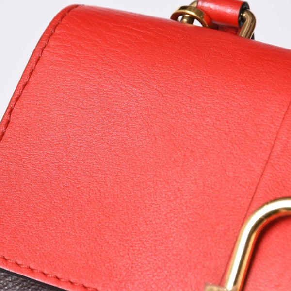 極美品 LOUIS VUITTON ルイヴィトン ロッキーBB ハンドバッグ M44080 モノグラム ブラウン レッド 中古 4a000253