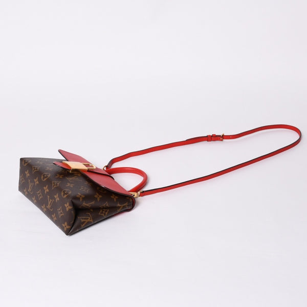 極美品 LOUIS VUITTON ルイヴィトン ロッキーBB ハンドバッグ M44080 モノグラム ブラウン レッド 中古 4a000253