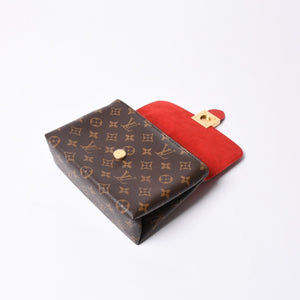 極美品 LOUIS VUITTON ルイヴィトン ロッキーBB ハンドバッグ M44080 モノグラム ブラウン レッド 中古 4a000253