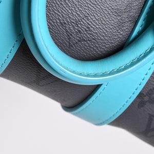 Very good condition LOUIS VUITTON Keepall Bandouliere 25 2WAY bag M11645 Monogram Eclipse Gray Turquoise Used 4a000819