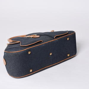 Christian Dior MA-0051 Denim Fabric Handbag Navy Blue Good Condition Used 4a000822