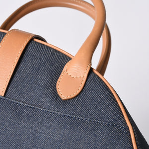 Christian Dior MA-0051 Denim Fabric Handbag Navy Blue Good Condition Used 4a000822