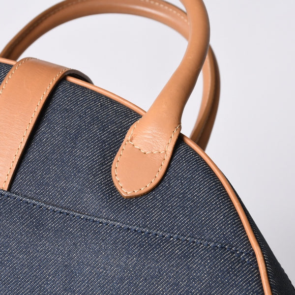 Christian Dior MA-0051 Denim Fabric Handbag Navy Blue Good Condition Used 4a000822