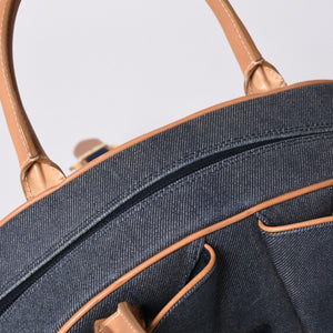Christian Dior MA-0051 Denim Fabric Handbag Navy Blue Good Condition Used 4a000822