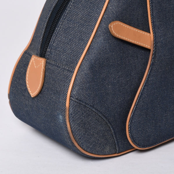 Christian Dior MA-0051 Denim Fabric Handbag Navy Blue Good Condition Used 4a000822