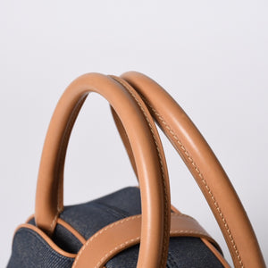 Christian Dior MA-0051 Denim Fabric Handbag Navy Blue Good Condition Used 4a000822