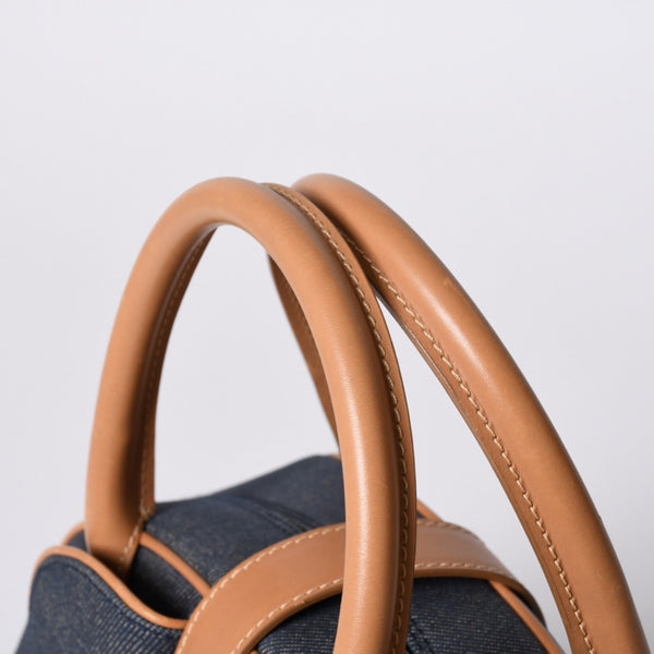 Christian Dior MA-0051 Denim Fabric Handbag Navy Blue Good Condition Used 4a000822