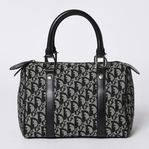 Christian Dior Trotter Pattern Mini Boston Bag BO G 0053 Good Condition Used 4a000821