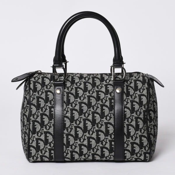 Christian Dior Trotter Pattern Mini Boston Bag BO G 0053 Good Condition Used 4a000821